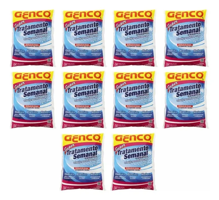 10 Super Tratamento Semanal Genco Para Piscina Oxigenco 400g