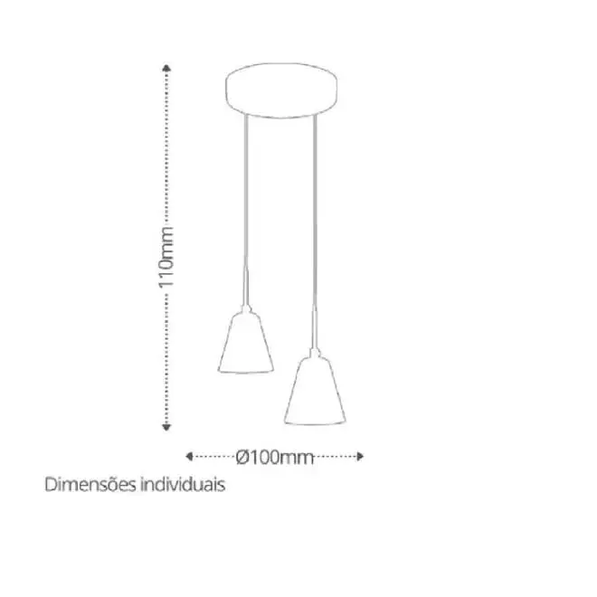 Pendente LED Unique uni 450-2 3W 4000K Luz Suave Bivolt - TASCHIBRA
