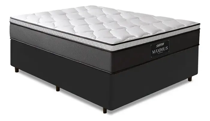 Cama Box Casal Gazin Maximus Molas Ensacadas Cinza